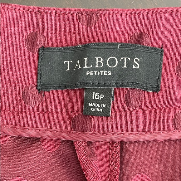 Talbots Burgundy Cropped Pants - Picture 2 of 8